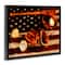 Stupell Industries Vintage American Flag Baseball Photo Floater Framed Art
